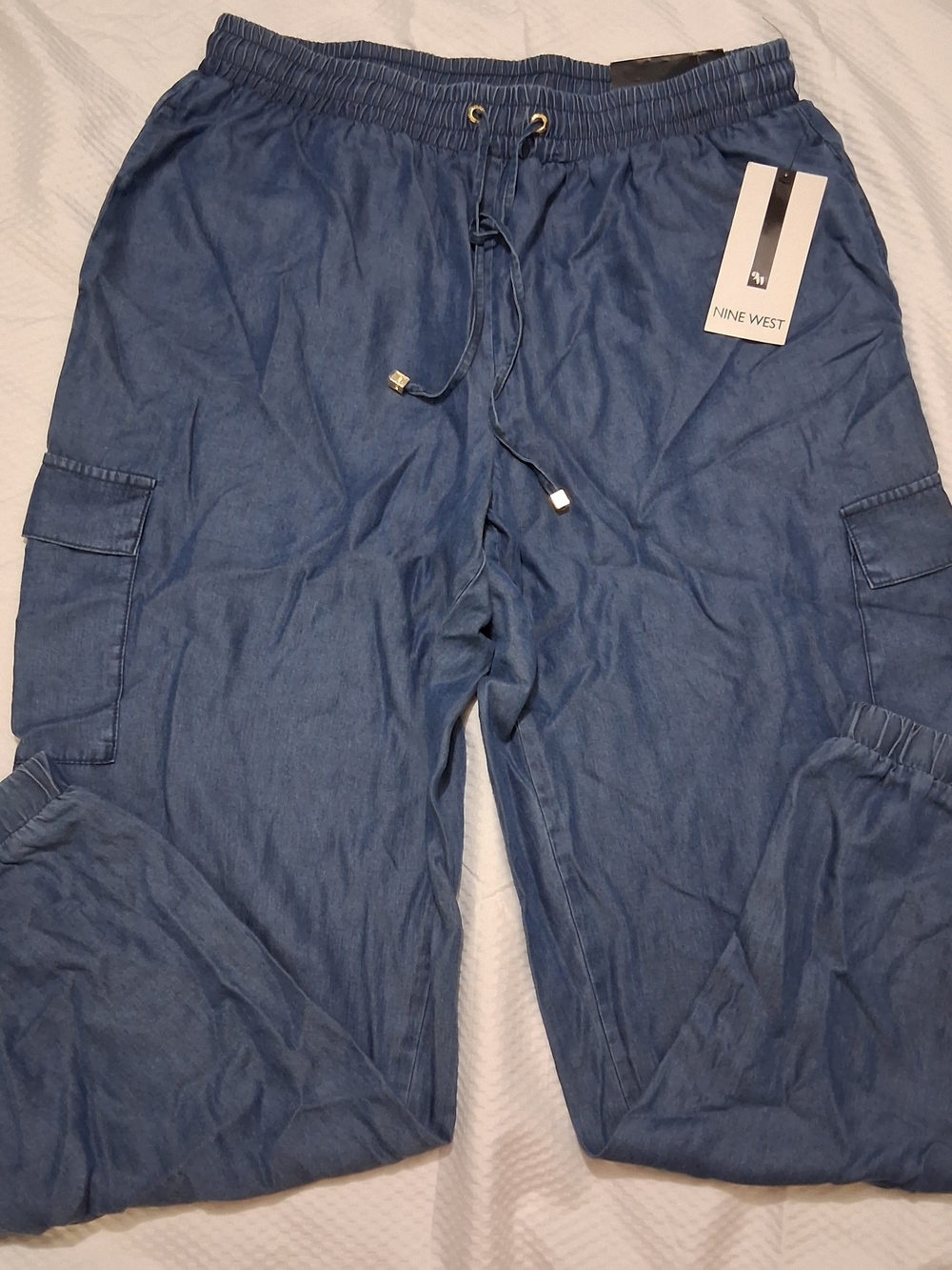 Nine West Men’s Blue Drawstring Cargo Pants